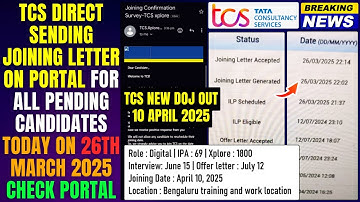 TCS BIG CHANGE | JOINING SURVEY MAIL TO JOINING LETTER | NEW PROCESS | TCS NEW DOJ OUT 10 APRIL 2025