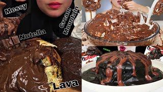 SATISFYING NUTELLA LAVA CAKE, LAVA CINNAMON, CHOCOLATE FUDGE CAKE ASMR MUKBANG