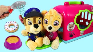 Paw Patrol Chase & Skye Dinner Date Night with BBQ Grill & Pet Carrier Playset!