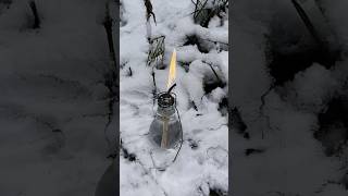 Make an OIL LAMP out of an light bulb💡 #outdoors #bushcraft #survival #lifehacks #lamp