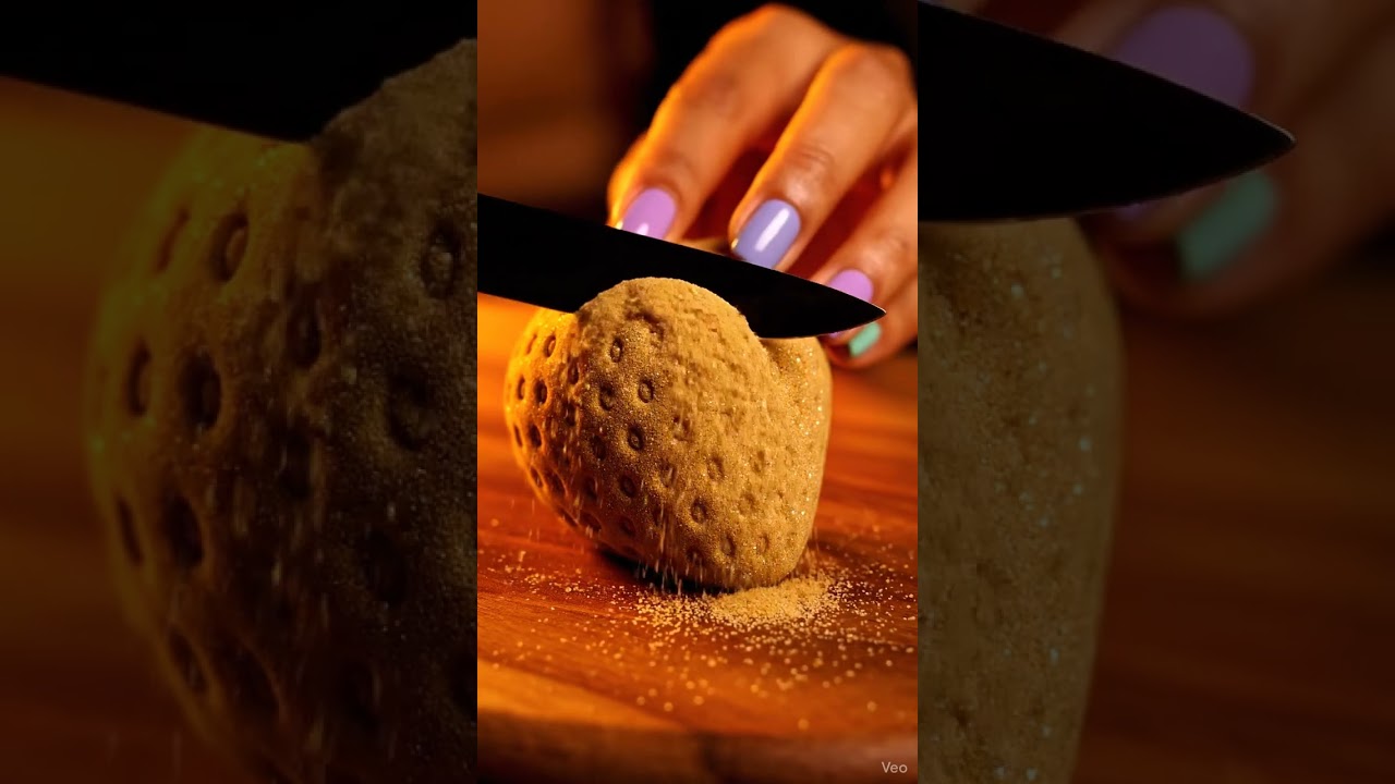 Cutting a Satisfying Sand Strawberry 🍓😮 
