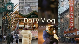 (Christmas Vlog)a day in my life in chicago winter walk around the snowy city ☃