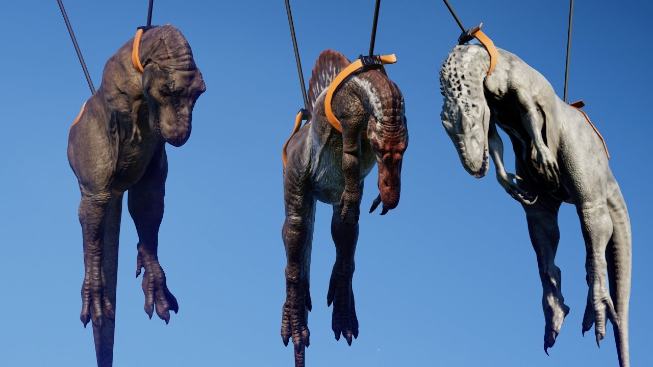 T-REX vs I-REX vs SPINOSAURUS Breakout & Fight - Jurassic World Evolution