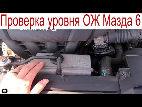 Проверка уровня охлаждающей жидкости  Mazda 6