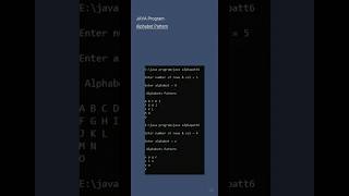 Alphabet Pattern In Java | Character Pattern | Part 2 #shorts #java #javapattern #codingshortvideo