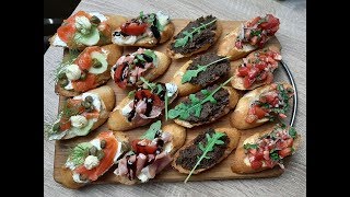 bruschetta na 4 sposoby - szybkie przekąski na imprezę #przekąski #imprezowe