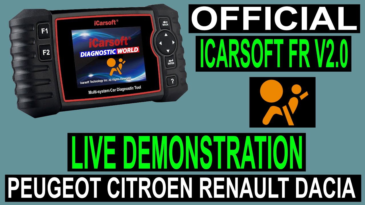 iCarsoft FR v2.0 Airbag Light Reset Demonstration Peugeot Citroen