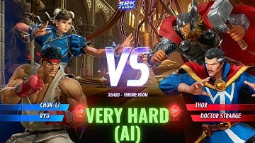 Ryu & Chun Li VS Thor & Doctor Strange (Very Hard AI) - Marvel VS Capcom Infinte