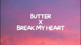 Butter X Break My Heart - BTS, Dua Lipa [Mashup] (Lyrics)