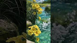 Soft petals floating on calm water,