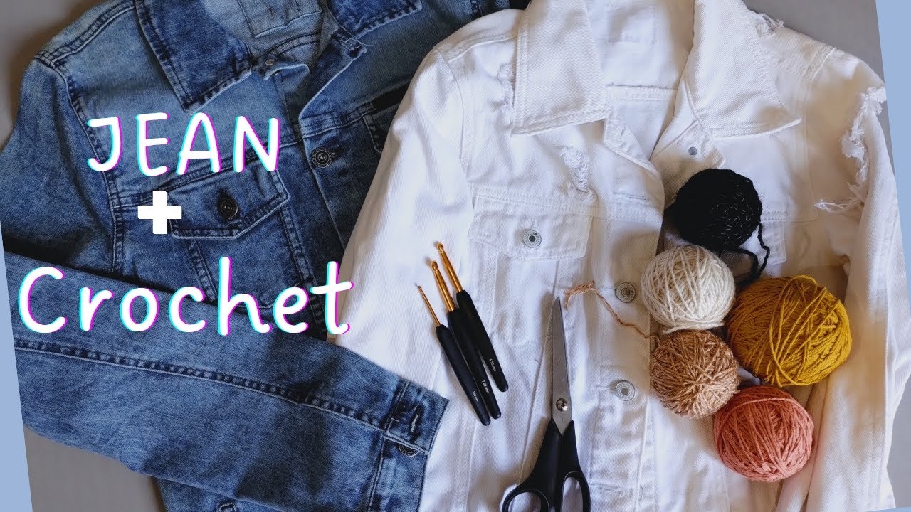 НЕВЕРОЯТНАЯ 💯 ДЖИНСОВАЯ КУРТКА КРЮЧКОМ!!! 🧶 ПЕРЕРАБОТКА/ПЕРСОНАЛИЗАЦИЯ. Учебник