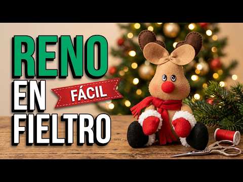 ?Cómo Hacer un RENO NAVIDEÑO en Fieltro Paso a Paso, Vídeo En Vivo?