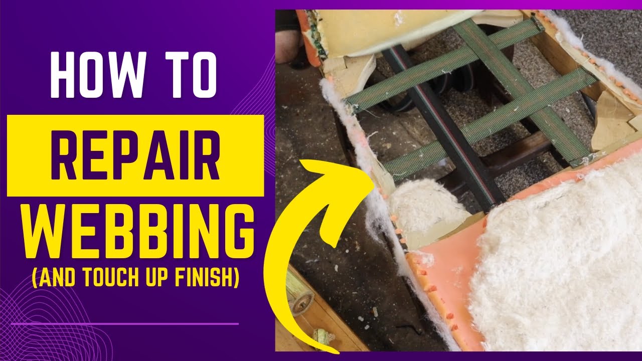 HOW TO REPAIR CHAIR WEBBING (AND TOUCH UP FINISH) ON DINING CHAIR - YouTube
