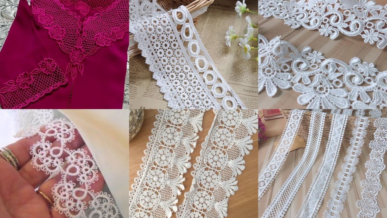 Latest white shuttle tissue lace design YouTube