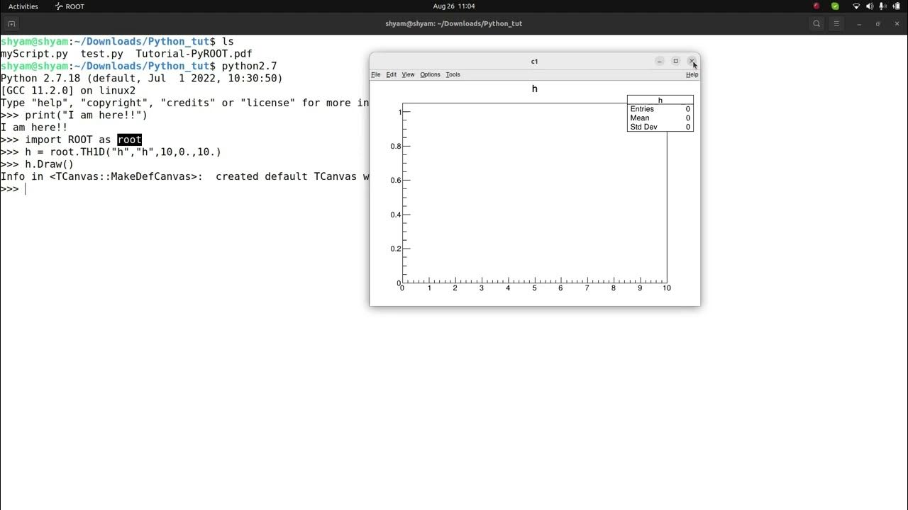 Python ROOT (PyROOT) Tutorial to Create Histogram and ROOT file - YouTube