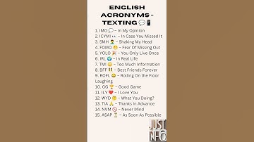 The Weird World of English Texting Acronyms #acronym #learn