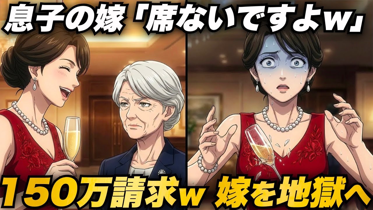 息子の嫁「義母さんの席ないですw」義母「あら、そう…」→親睦会で舐めた行動をする嫁の人生をメチャクチャにした結果w【60代・70代】【シニアライフ】