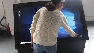 [English]DDW newest 55 inch 2500nits waterproof outdoor capacitive touch screen kiosk with Window O