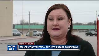 Major construction projects start tomorrow