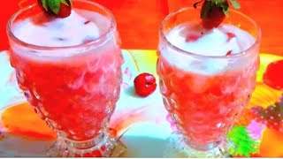স্ট্রবেরি জুস রেসিপি।। How To Make Strawberry Milkshake Recipe।।Strawberry