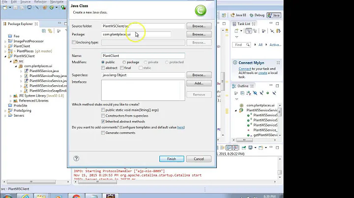 Create a simple web service client with WSDL in Eclipse