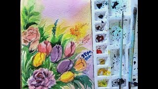 Watercolor flower painting/Easy flower painting ideas for beginners screenshot 4