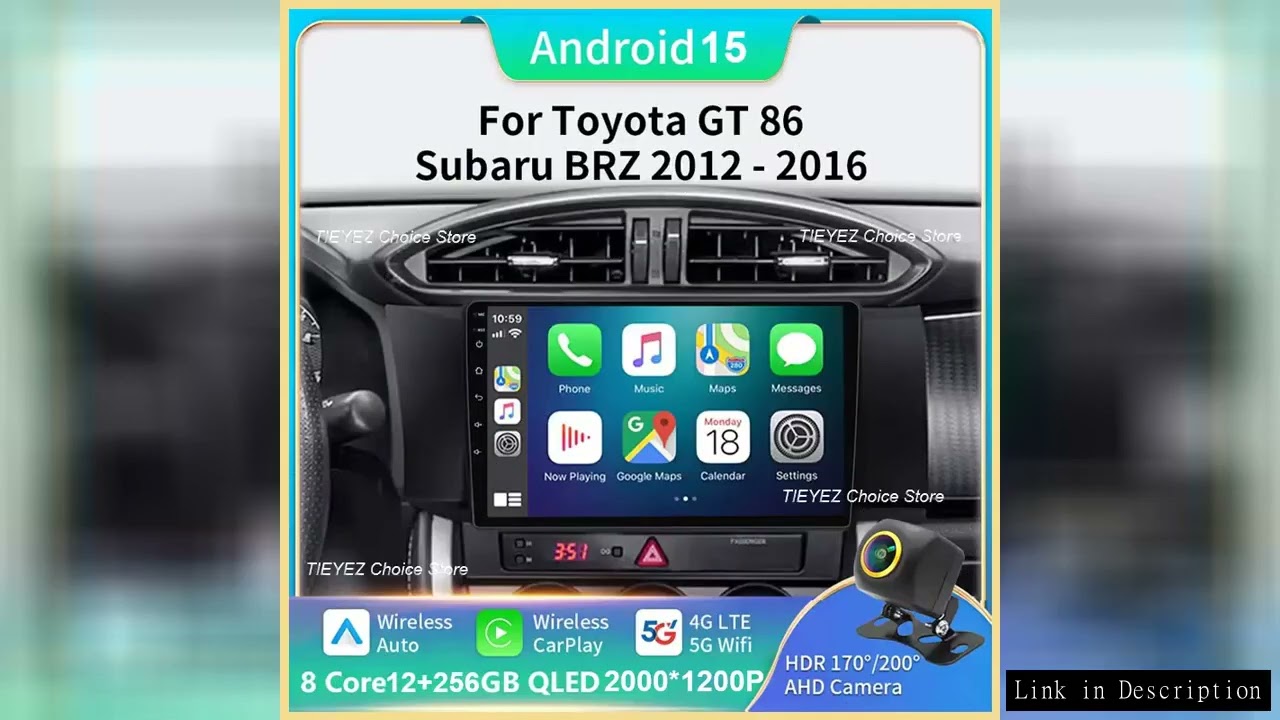 Android 15 For Subaru BRZ Scion FRS Toyota GT86 GT 86 2012 - 2021 LHD RHD Car Radio Mutimedia Carpla