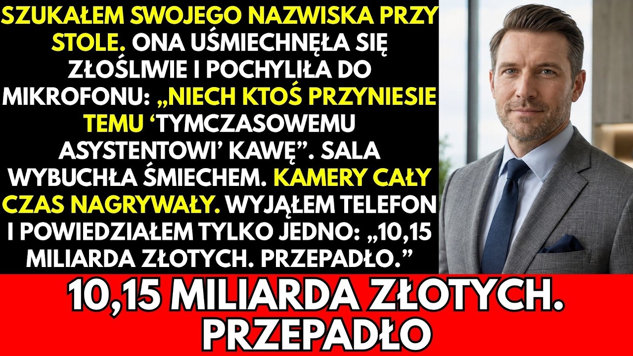 Wszedłem do sali zarządu, gdzie ważyły się losy 11 miliardów złotych, a wszyscy myśleli, że to oni trzymają karty. Prezes nawet nie podniósł wzroku, gdy wyciągnąłem do niego rękę. Jego żona, która...