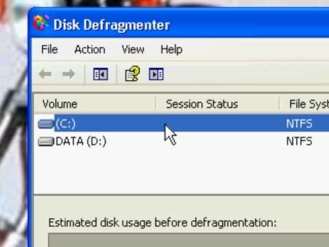how to do a disk defrag in XP