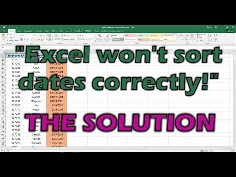 Excel Won't Sort Dates Correctly - The Solution!