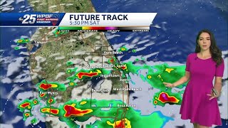 Scattered rains, drier tomorrow