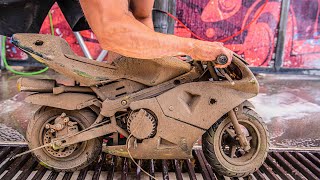 2-Stroke YAMAHA R6 edition Valentino Rossi - Restoration Abandoned Minibike 49cc