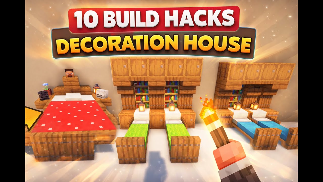 11 BUILD HACK DECORATION HOUSE MINECRAFT 1.21 