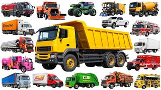 Trucks for Kids – 20 Types of Trucks 🚛 | Fire Truck, Garbage Truck, Dump Truck & More!