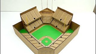 Cómo hacer un estadio de baseball de cartón ( how to make a cardboard baseball stadium) screenshot 2