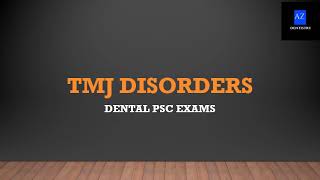 Haryana Psc Dental Surgeon Examsimportant Mcqs Oral Surgery -Tmj Disorders