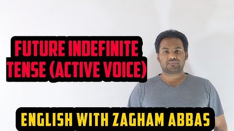 FUTURE INDEFINITE/SIMPLE TENSE (Active Voice) BY ZAGHAM ABBAS... ENGLISH WITH ZAGHAM ABBAS