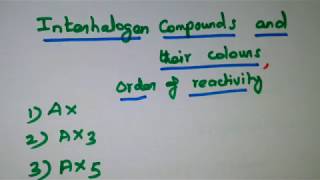 Interhalogen compounds - Colours and  Order of reactivity