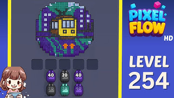Pixel Flow Level 254 Solution Walkthrough