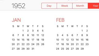 1952 Calendar