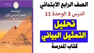 تحليل التمثيل البياني الدرس 3 الوحدة 11 حل كتاب المدرسة الصف الرابع الابتدائي الترم الثاني