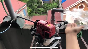 Cách lắp bơm đẩy hút sâu vào máy cắt cỏ côn to - GX 35 vv