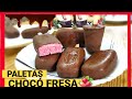 PALETAS DE FRESA CUBIERTAS DE CHOCOLATE/PALETAS DE CHOCOLATE CON FRESA/PALETAS HELADAS DE CHOCOLATE