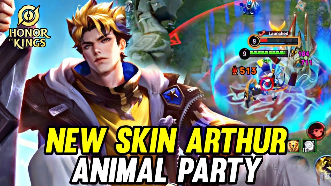 NEW SKIN ARTHUR ANIMAL PARTY GAMEPLAY - HONOR OF KINGS