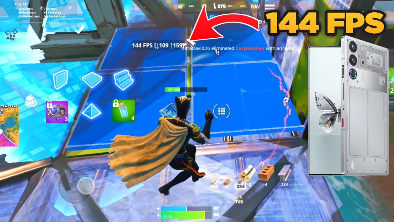 Red Magic 10 Pro 144 FPS Fortnite Mobile Gameplay *High Graphics Gameplay Reload Solo*