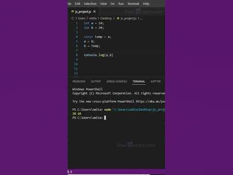 Swap two variables in one line in Python #shorts - YouTube