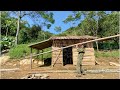 live alone in the forest cutting bamboo to build a kitchen and repair the roof on rainy days
