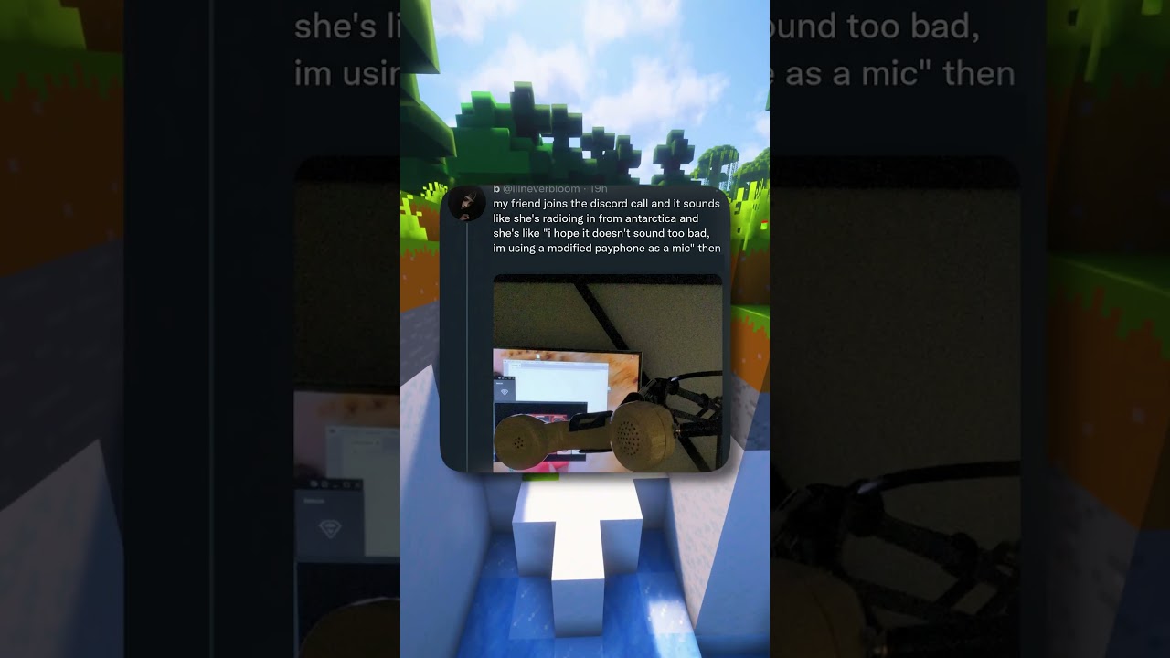 She’s using a payphone as a mic! 😂