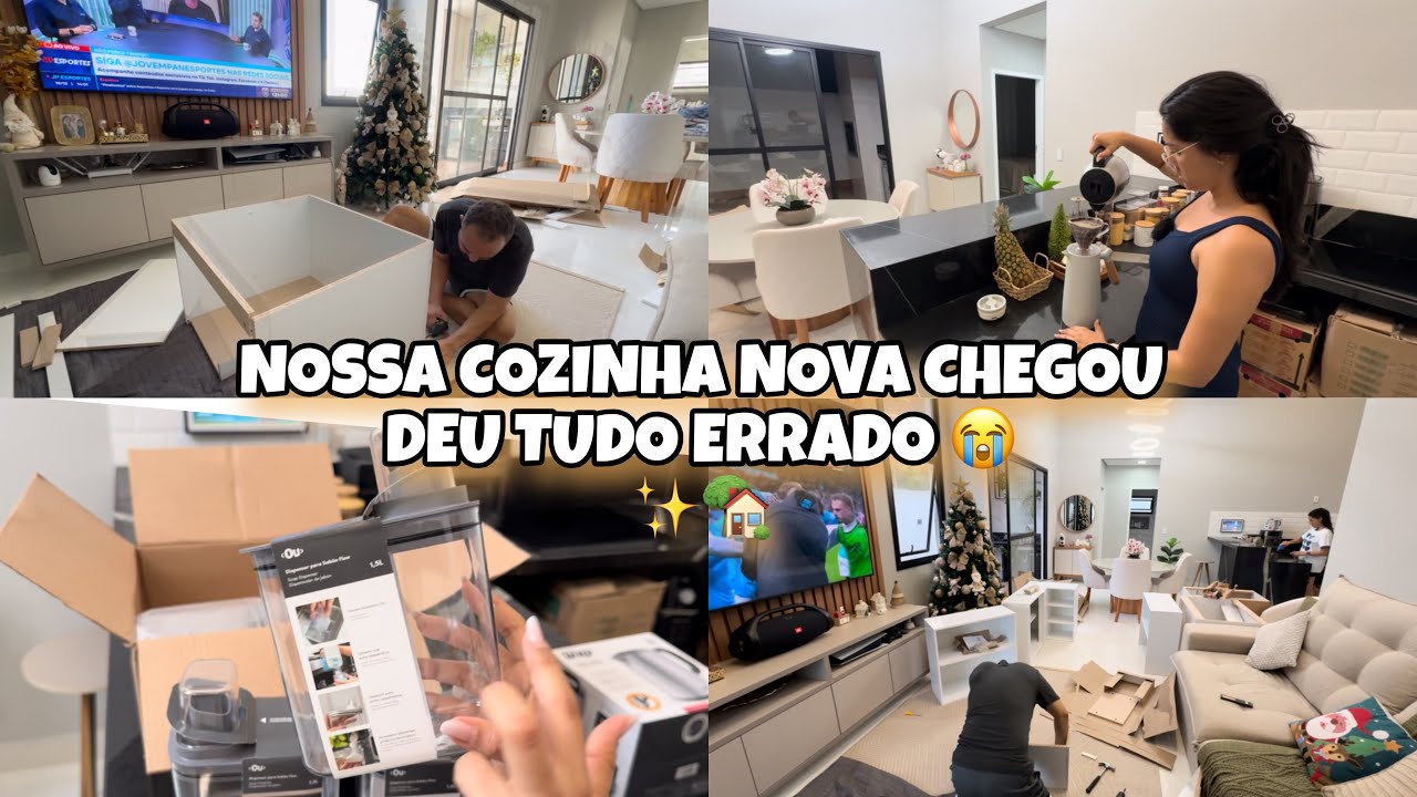 COZINHA NOVA CHEGOU - COMEÇOU A MONTAGEM - ACONTECEU O PIOR 😭🏡