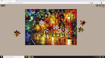 Doing Colorful jigsaw puzzles for fun